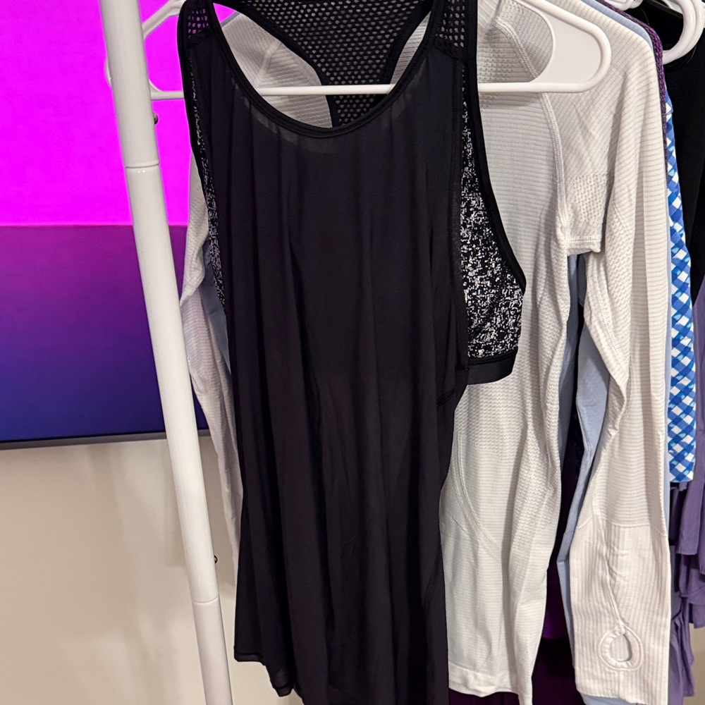 Lululemon Black Mesh-Back Athletic Tank Top - Women